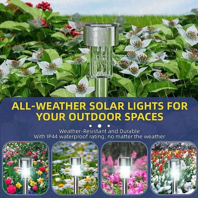 Solar Pathway Lights, 10-Pack | Outdoor Garden Stake Lanterns