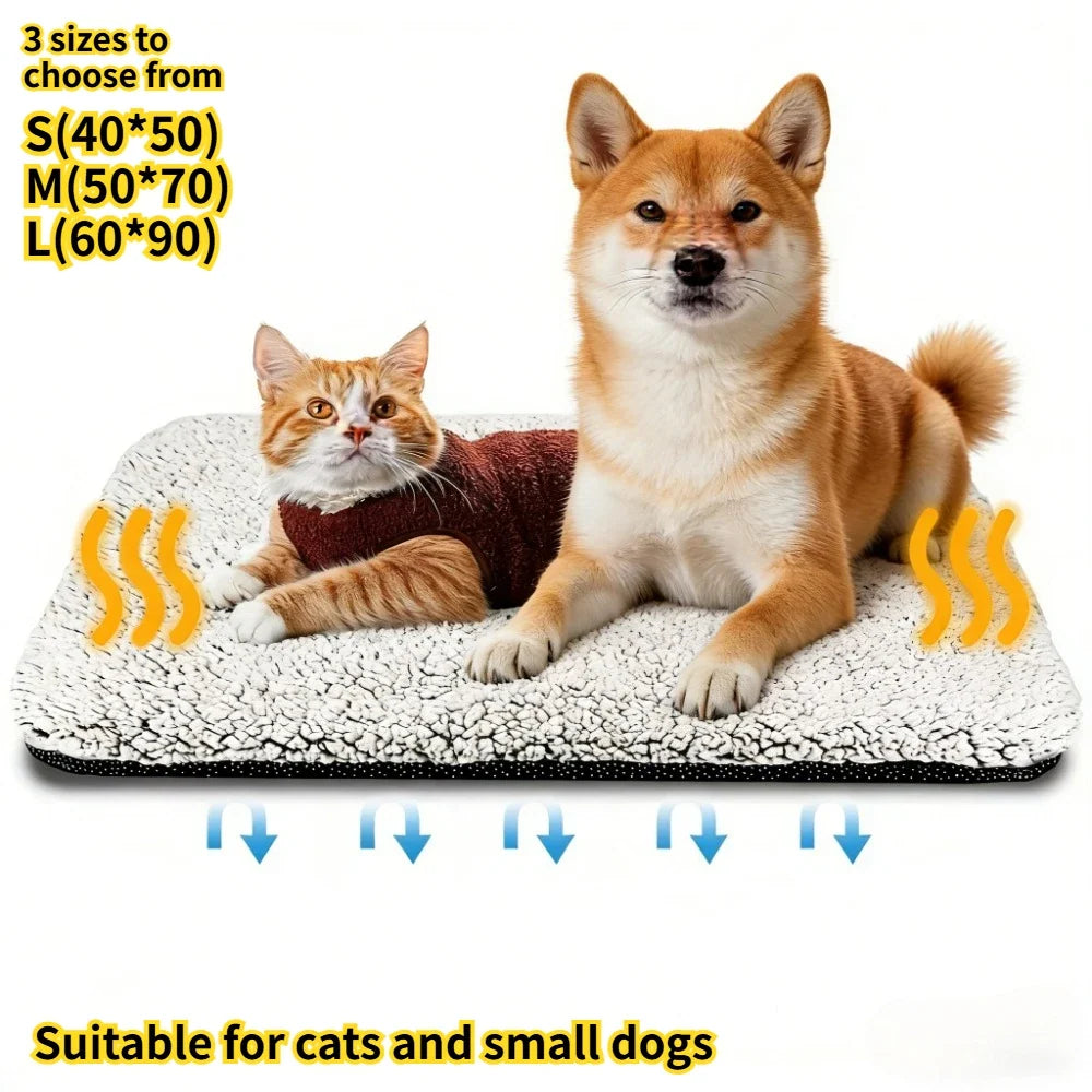Self-Warming Pet Mat for Cats & Dogs | Washable Thermal Cushion