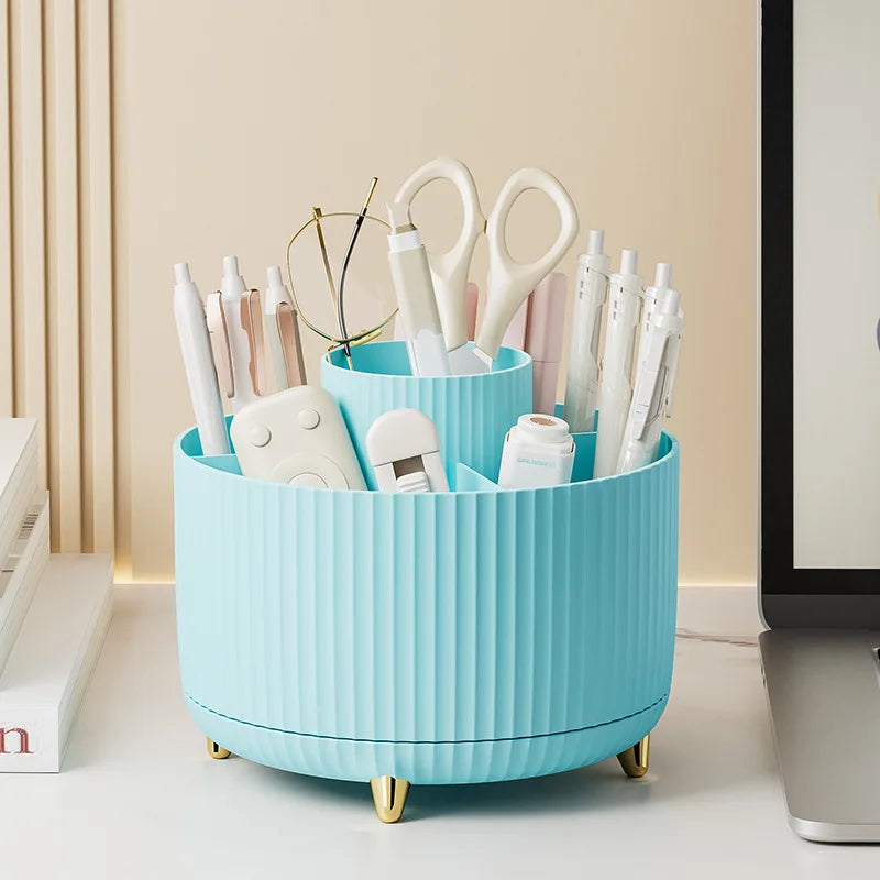 360° Rotating Makeup Organizer with 5 Compartments