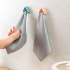 Punch Free Towel Plug Holder Bathroom Organizer