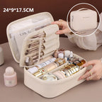Travel Makeup Bag with Handle | PU Cosmetic & Toiletry Organizer