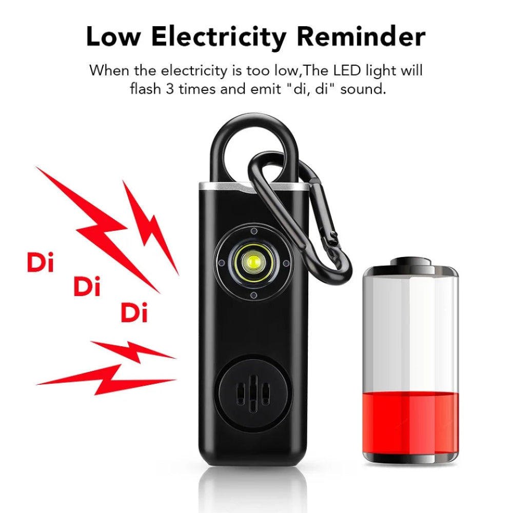 Self Defense Alarm 130dB Anti-wolf Personal Alarm for Woman With LED Light USB-C Charge Emergency Anti-Attack Keychain