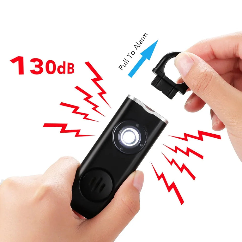 Self Defense Alarm 130dB Anti-wolf Personal Alarm for Woman With LED Light USB-C Charge Emergency Anti-Attack Keychain