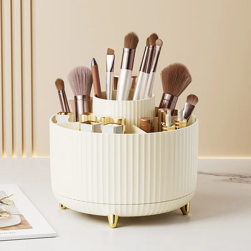 360° Rotating Makeup Organizer with 5 Compartments