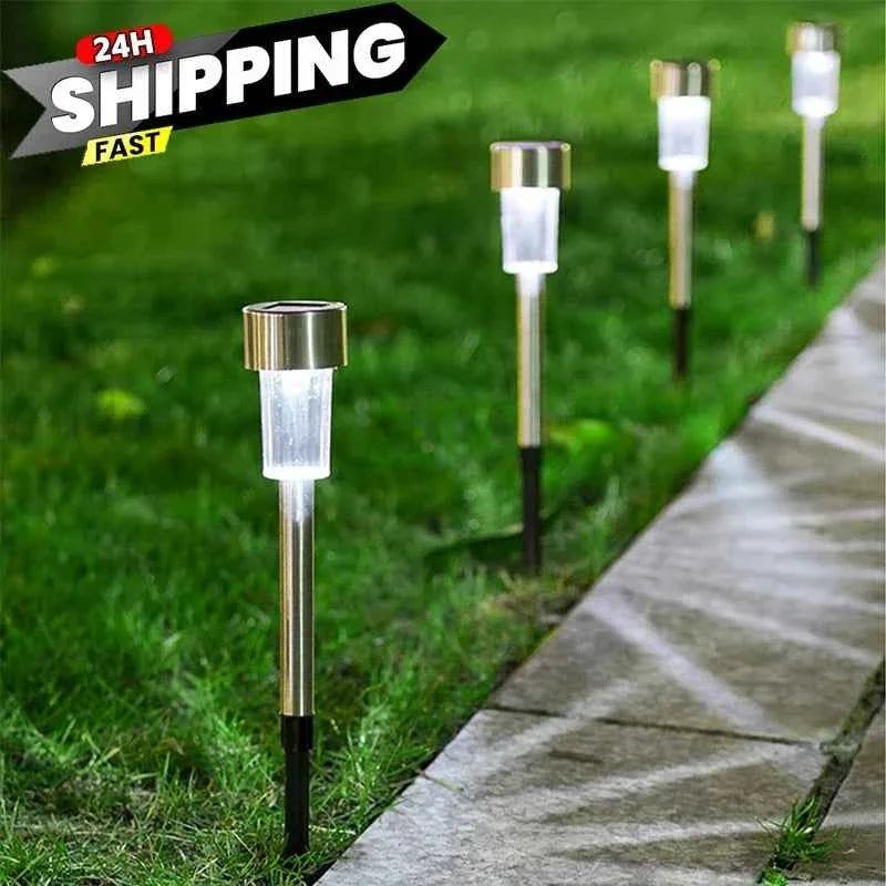 Solar Pathway Lights, 10-Pack | Outdoor Garden Stake Lanterns