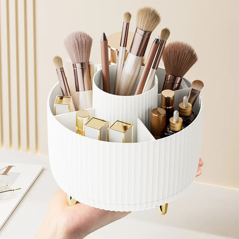 360° Rotating Makeup Organizer with 5 Compartments