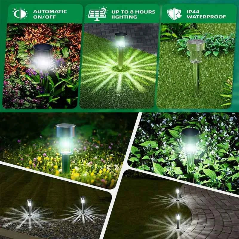 Solar Pathway Lights, 10-Pack | Outdoor Garden Stake Lanterns