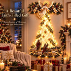 Christmas，Bethlehem Star of Faith, Lighted Nativity Wall Decor,Glowing Christmas Hanging Ornament, LED Lights for Indoor Gift