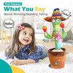 Talking Dancing Cactus Toy | Voice Repeat, Music & LED Lights