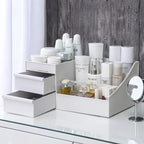 White Makeup Organizer with Drawers & Skincare Storage