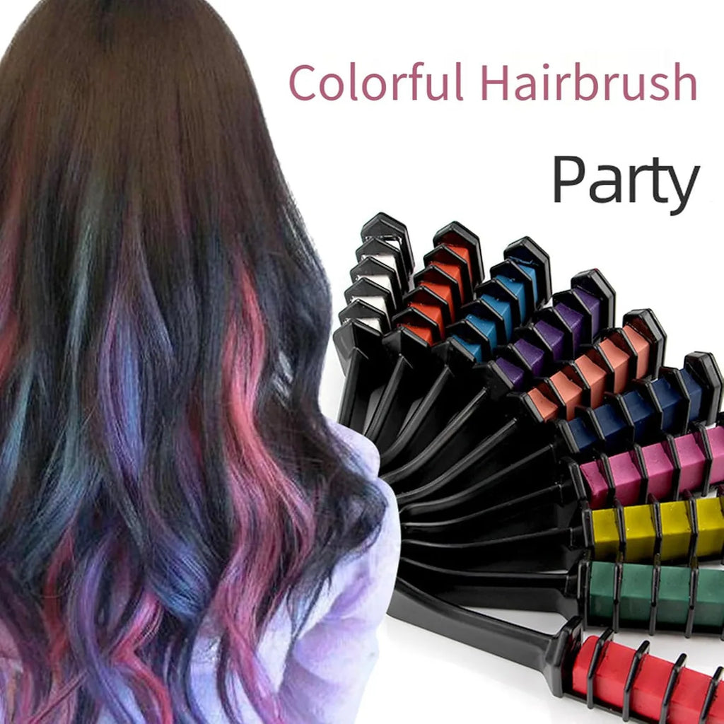 10 Colors Hair Chalk Comb,New Hair Dye Comb Temporary Hair Color Dye Washable,Temporary Hair Color Chalk Sticks for Parties