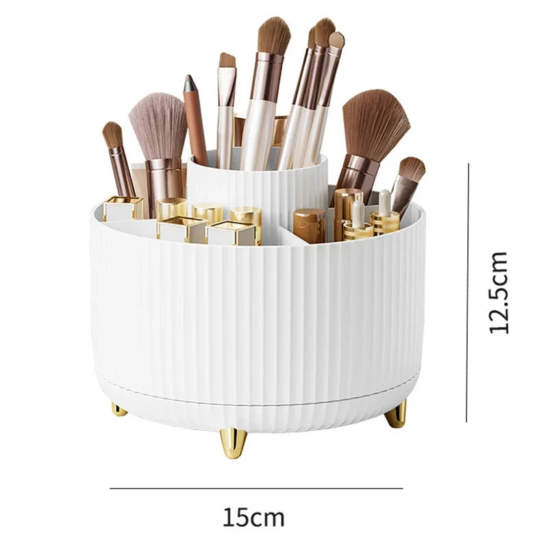 360° Rotating Makeup Organizer with 5 Compartments