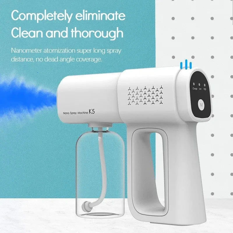 380ML Electric Nano Blue Light Steam Spray K5 Wireless Fogging Disinfection Sprayer Gun Type-C Atomization Sanitizer Machine
