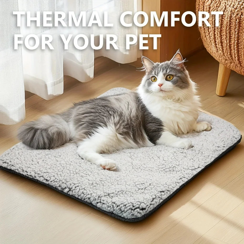 Self-Warming Pet Mat for Cats & Dogs | Washable Thermal Cushion