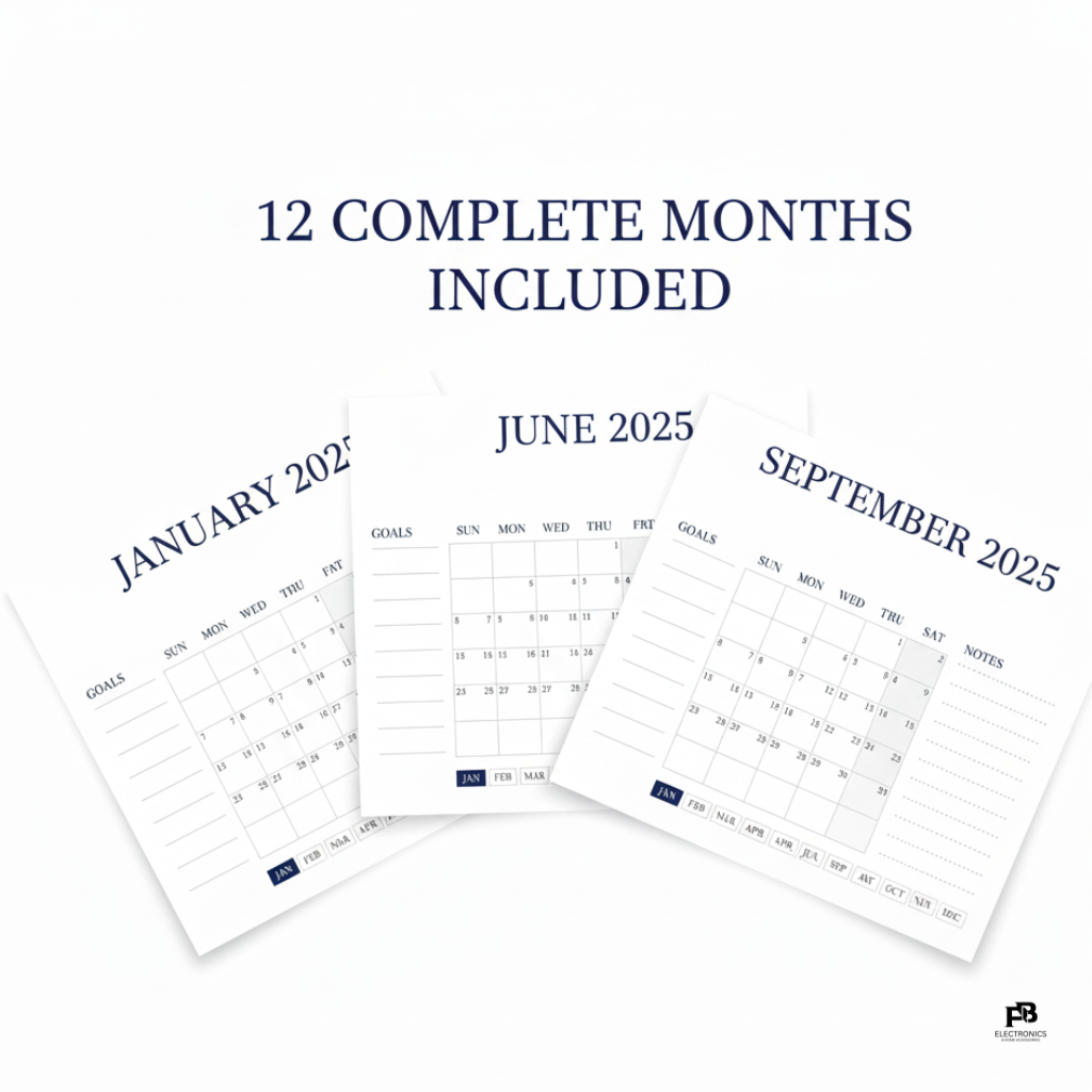Three calendar pages showing January 2022, June 2025, and September 2025 on a white background.