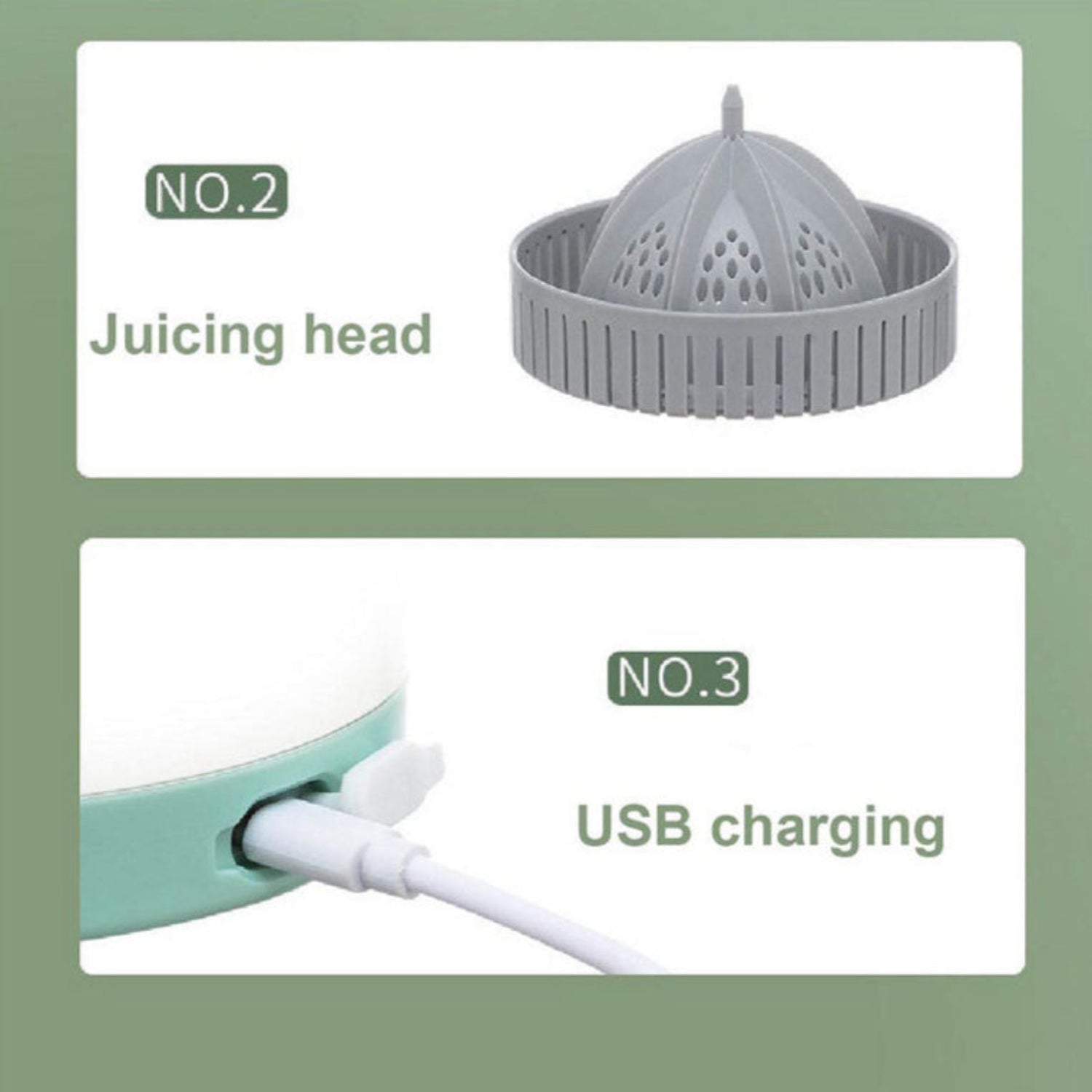 USB Rechargeable Citrus Juicer with Integrated Juice Cup