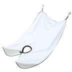 White waterproof beard cape for men with suction cups and hair catcher