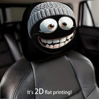 2Pc Cozy Cartoon Cuddles for Your Car's Napping Neck - Smiley Face Headrest Huggers That Wash Away Road Trip Grime!