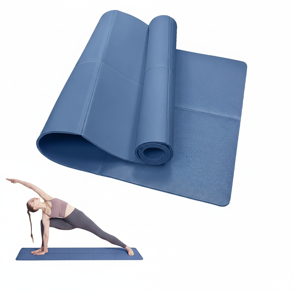 Blue yoga mat square