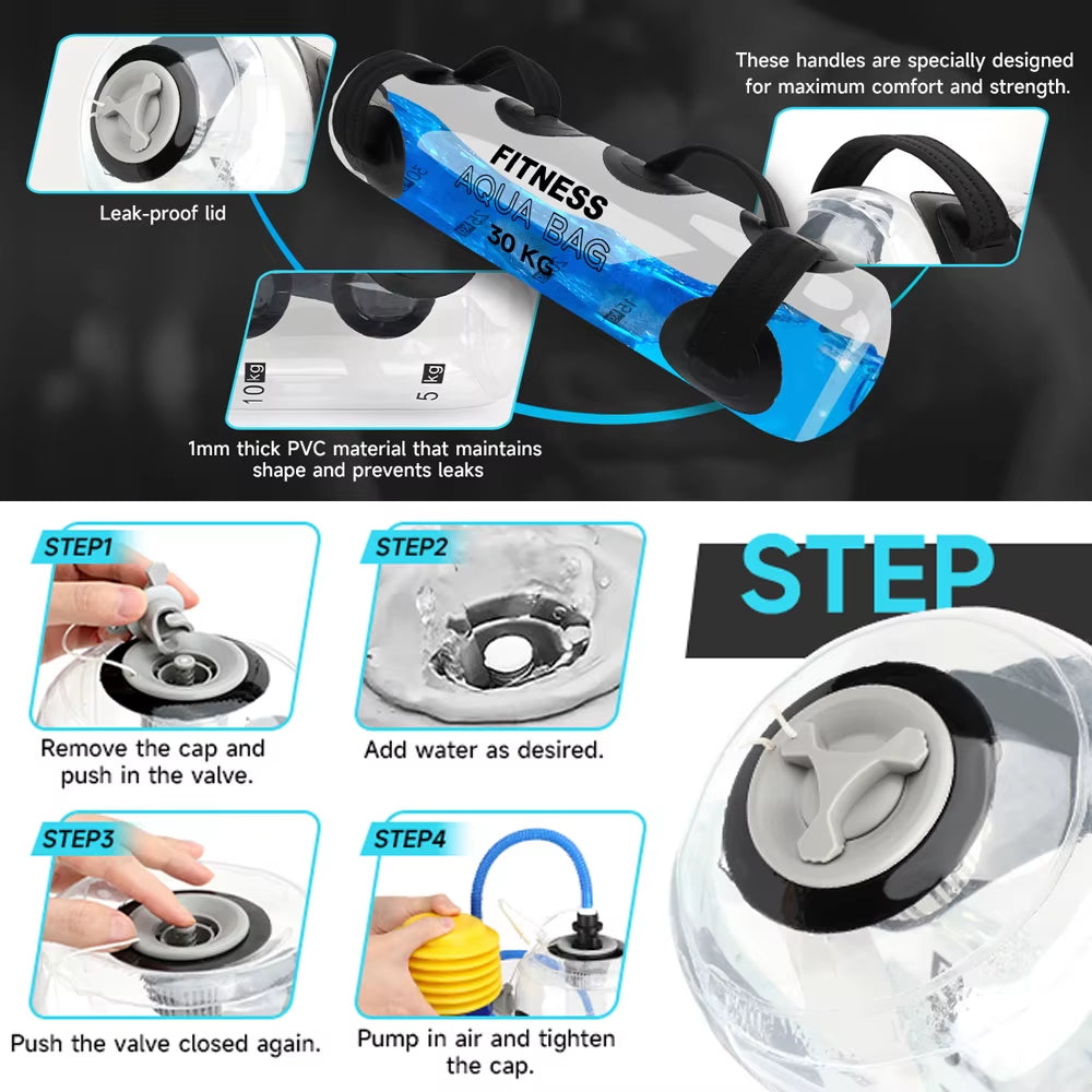 1PCS Aqua Bag Workout, Adjustable Training Bag and Power Bag with Water, Core and Balance Trainer, Portable Stability Fitness