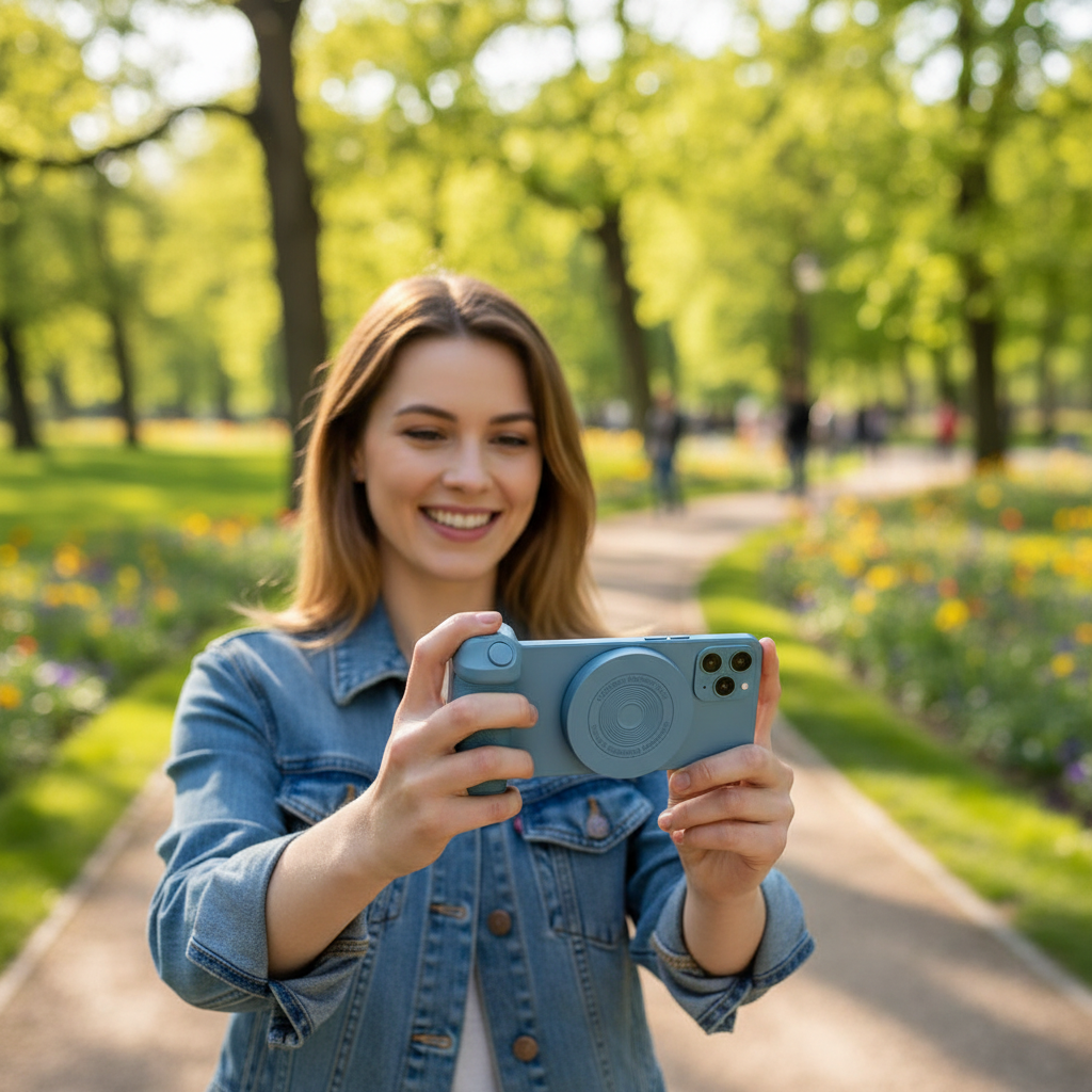 Camera handle grip used for outdoor photography