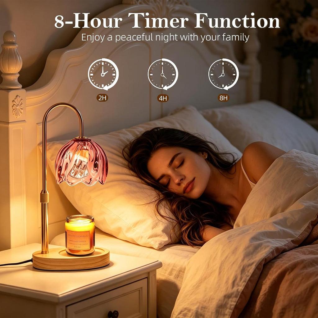 Flower Candle Warmer Lamp with Timer, Dimmable, Adjustable Height