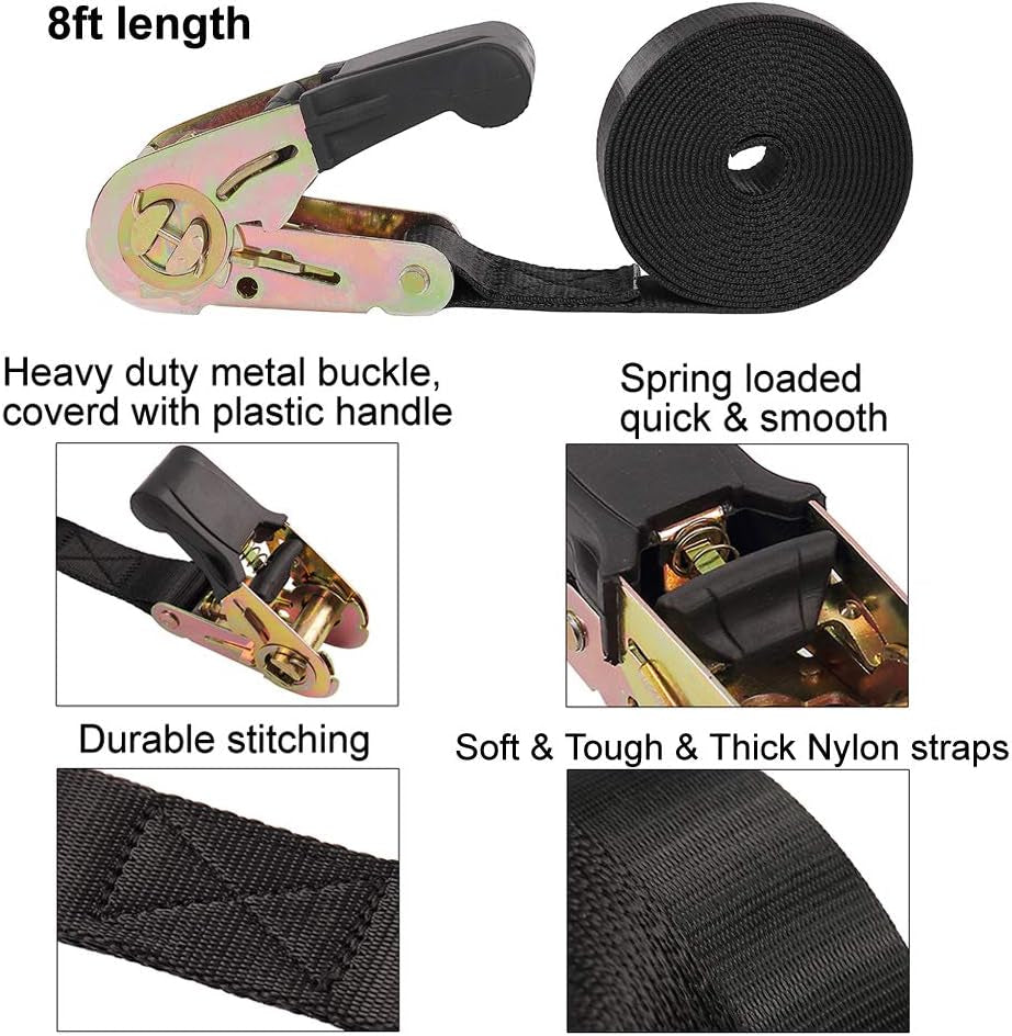 Endless Ratchet Tie Down Straps - Heavy Duty Cargo Straps (4 Pack)