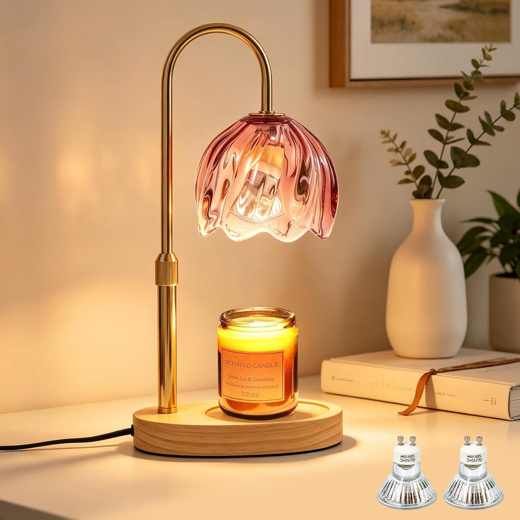 Flower Candle Warmer Lamp with Timer, Dimmable, Adjustable Height