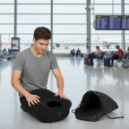 Deflating and packing the travel pillow