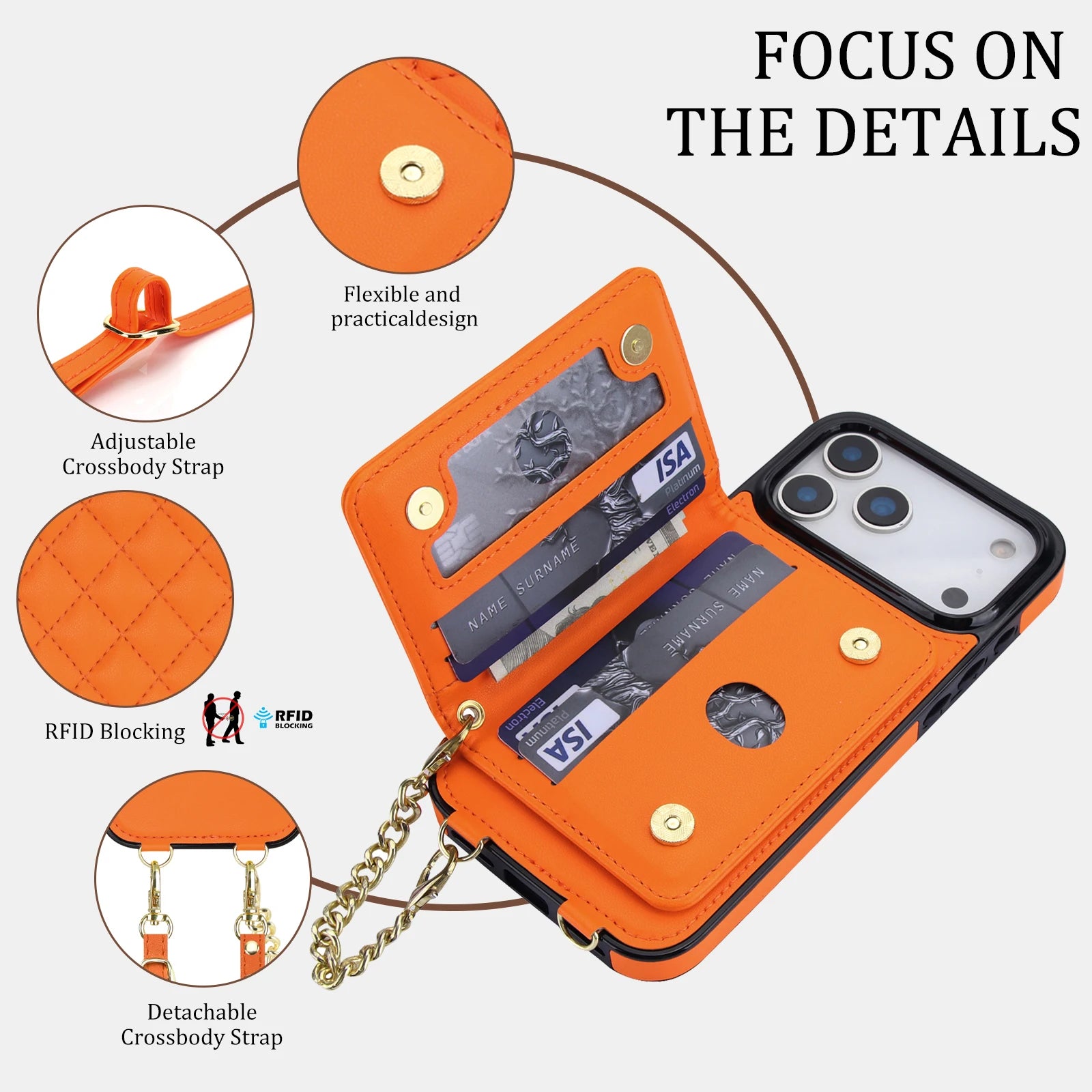 2-in-1 MagSafe Detachable Wallet Phone Case Crossbody for iPhone 17/16/15/14