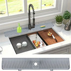 Silicone Drain Mat, Kitchen Faucet Sink Splash Guard, Sink Draining Pad behind Faucet,For Kitchen & Bathroom Countertop Protect