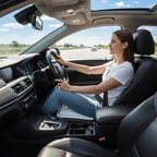 Gel seat cushion on car driver's seat
