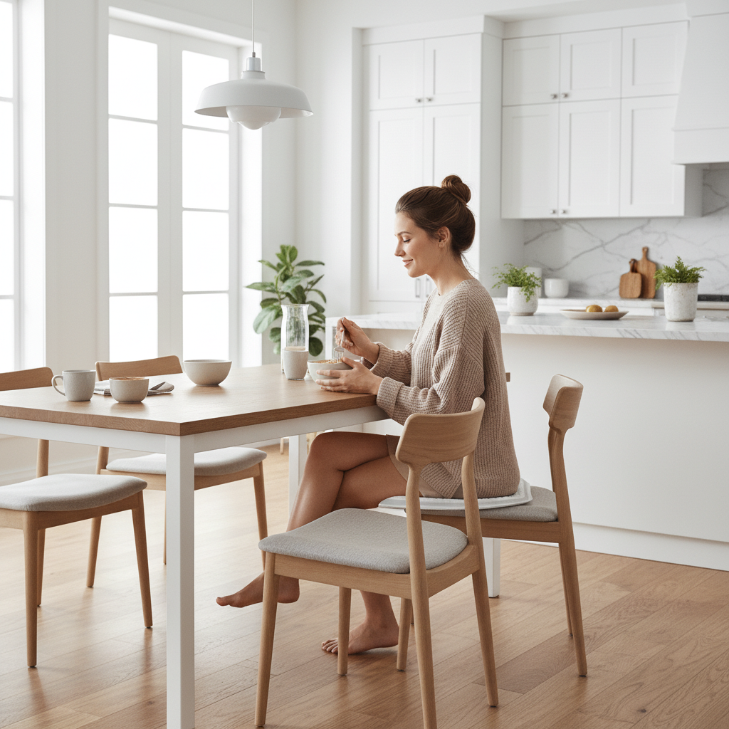 Gel seat cushion on dining chair