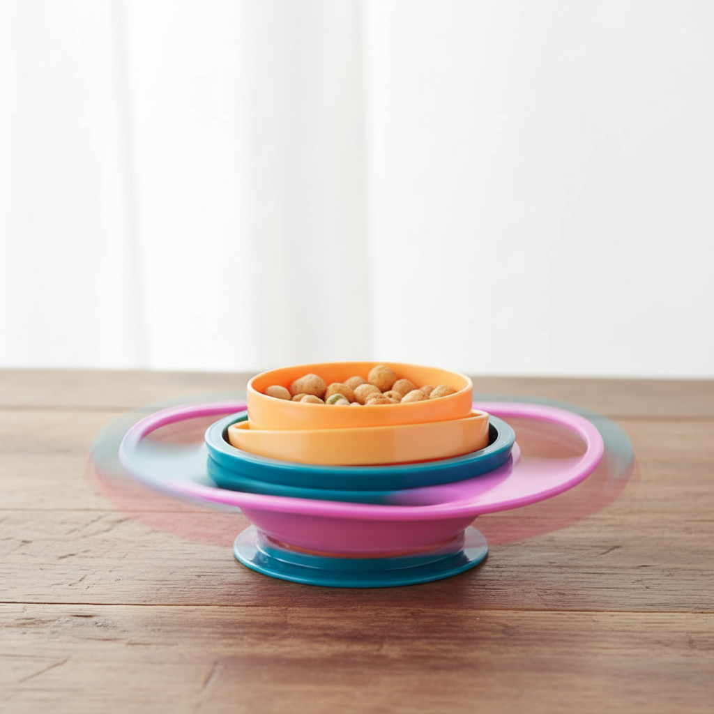 Gyro bowl spinning with food staying inside