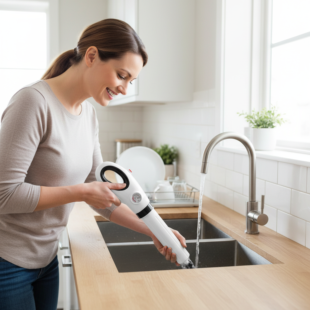 High-pressure plunger clearing kitchen sink drain