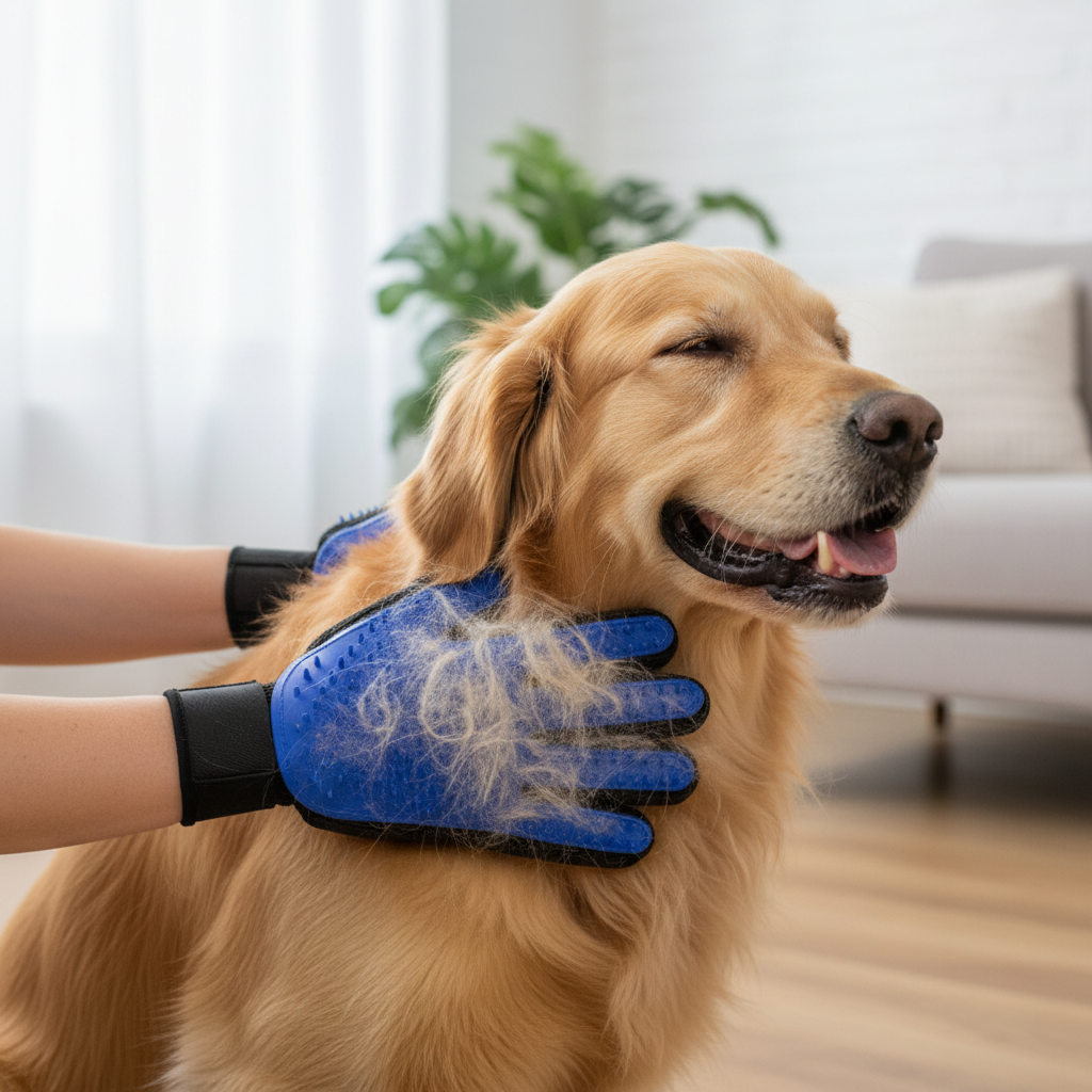 Pet Hair Removal Gloves | Silicone Grooming & Massage | Cats & Dogs | 6 Colors | Left & Right