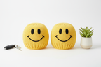 2Pc Smiley Face Car Headrest Covers – Cartoon Knit Seat Protectors