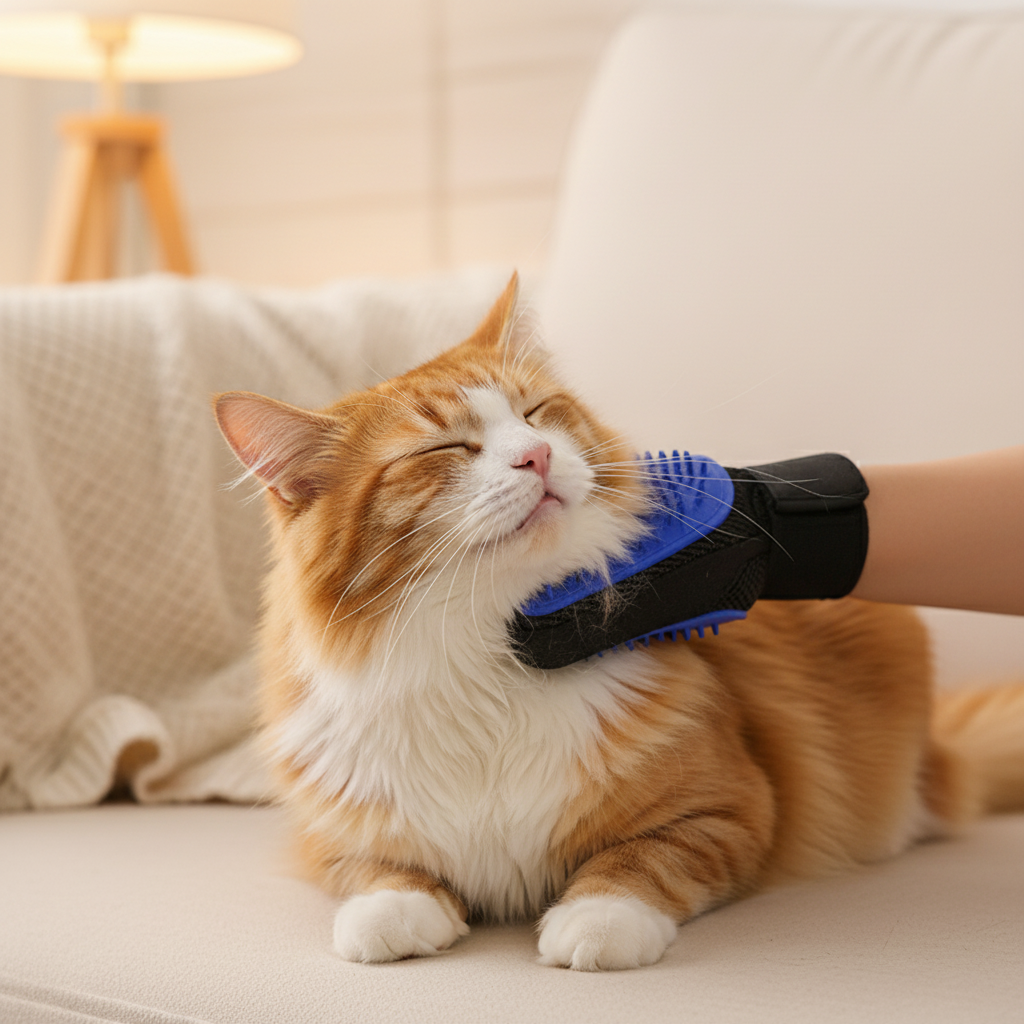 Pet Hair Removal Gloves | Silicone Grooming & Massage | Cats & Dogs | 6 Colors | Left & Right