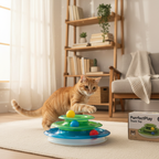 Cat Playing with Tower Track Toy - Lifestyle Shot