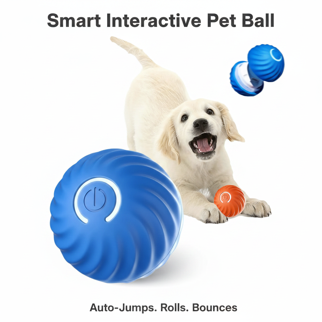 Smart Interactive Pet Ball — Auto-Jumping & Rolling Toy for Cats & Dogs