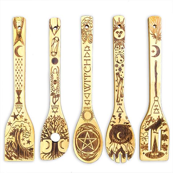 5-Piece Bamboo Kitchen Utensil Set | Five Elements by Spirit Nest