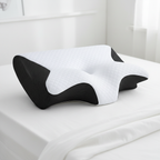 Pibi Comfort butterfly memory foam pillow close-up on bed