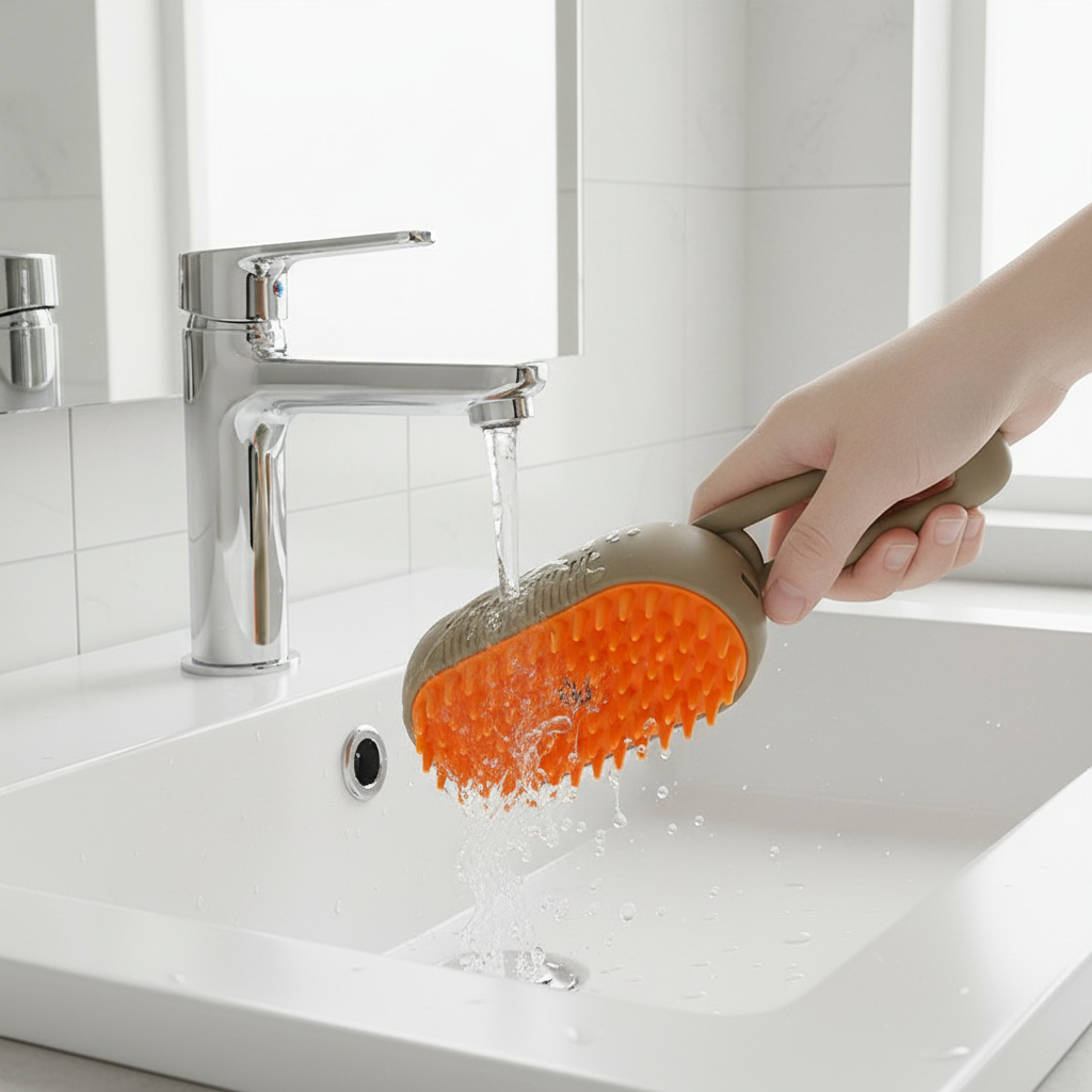 Rinsing the detachable comb head