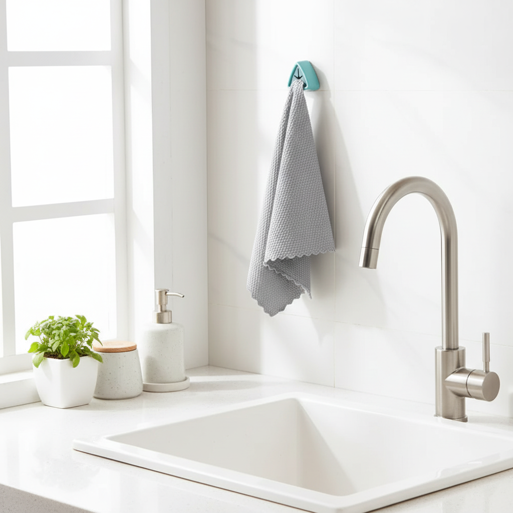 Towel plug holder used in kitchen