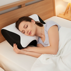 Woman side sleeping on Pibi Comfort neck pillow