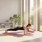 Yoga in modern living room - square